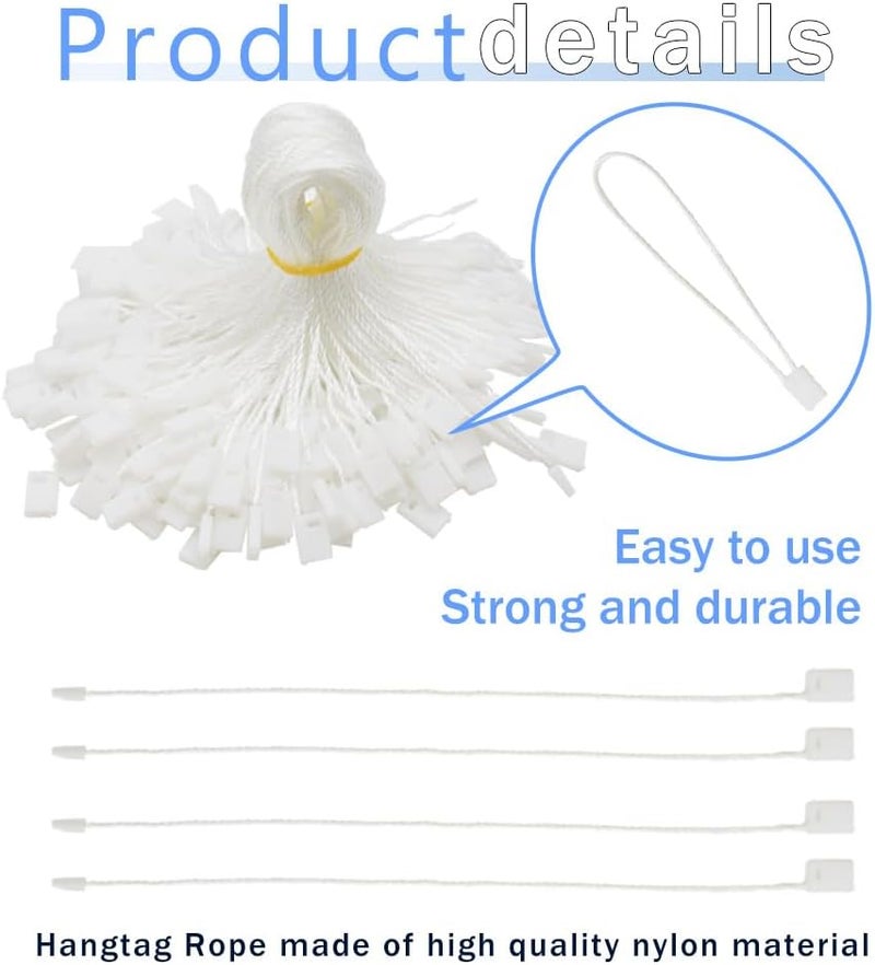 Yosawa 1000Pcs Hang Tag String Nylon Snap Lock Pin Loop Fastener Hook Ties Tag Strings for Tags Clothing, Shoes, Gift Bags（White） - Image 3